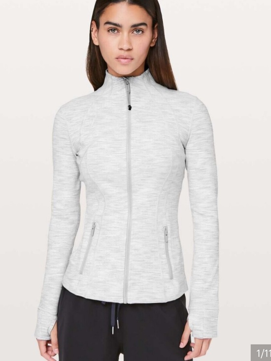 lululemon athletica Jackets & Blazers - lululemon athletica White Heather Bomber-Style Jacket